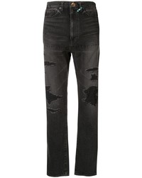 schwarze Jeans mit Destroyed-Effekten von Maison Mihara Yasuhiro