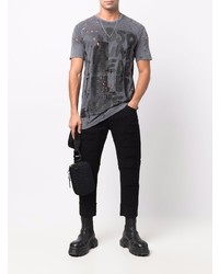 schwarze Jeans mit Destroyed-Effekten von DSQUARED2