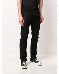 schwarze Jeans mit Destroyed-Effekten von 424