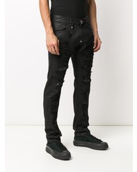 schwarze Jeans mit Destroyed-Effekten von Philipp Plein