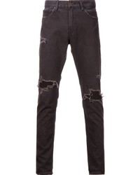 schwarze Jeans mit Destroyed-Effekten von Monkey Time