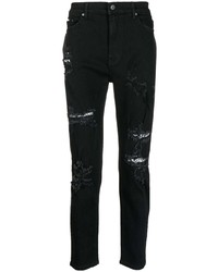 schwarze Jeans mit Destroyed-Effekten von Musium Div.