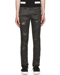 schwarze Jeans mit Destroyed-Effekten von Off-White