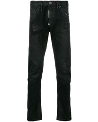 schwarze Jeans mit Destroyed-Effekten von Philipp Plein