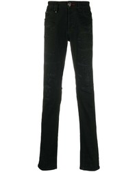 schwarze Jeans mit Destroyed-Effekten von Philipp Plein