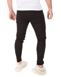 schwarze Jeans mit Destroyed-Effekten von Pittman