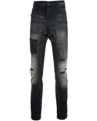 schwarze Jeans mit Destroyed-Effekten von PRPS