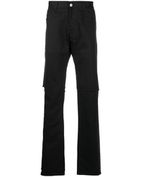 schwarze Jeans mit Destroyed-Effekten von Raf Simons