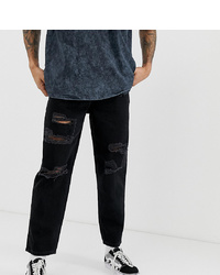 schwarze Jeans mit Destroyed-Effekten von Reclaimed Vintage