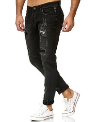 schwarze Jeans mit Destroyed-Effekten von Redbridge