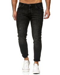 schwarze Jeans mit Destroyed-Effekten von Redbridge