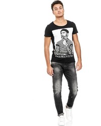 schwarze Jeans mit Destroyed-Effekten von Redbridge