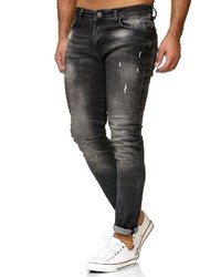 schwarze Jeans mit Destroyed-Effekten von Redbridge