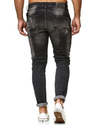 schwarze Jeans mit Destroyed-Effekten von Redbridge