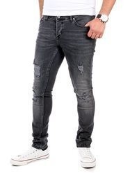 schwarze Jeans mit Destroyed-Effekten von Reslad