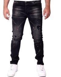 schwarze Jeans mit Destroyed-Effekten von Reslad