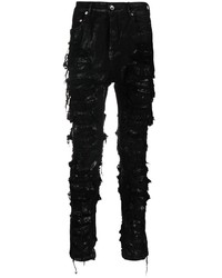schwarze Jeans mit Destroyed-Effekten von Rick Owens DRKSHDW