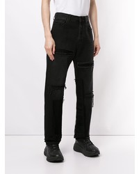 schwarze Jeans mit Destroyed-Effekten von Off-White