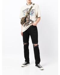 schwarze Jeans mit Destroyed-Effekten von Represent