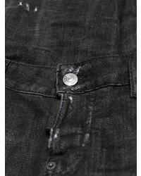 schwarze Jeans mit Destroyed-Effekten von Dsquared2