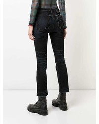 schwarze Jeans mit Destroyed-Effekten von R13