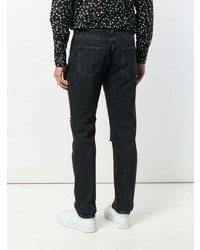 schwarze Jeans mit Destroyed-Effekten von Saint Laurent