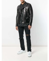 schwarze Jeans mit Destroyed-Effekten von Saint Laurent