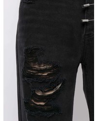 schwarze Jeans mit Destroyed-Effekten von C2h4