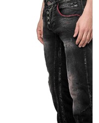 schwarze Jeans mit Destroyed-Effekten von RUSTY NEAL