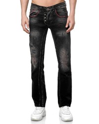 schwarze Jeans mit Destroyed-Effekten von RUSTY NEAL