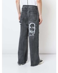 schwarze Jeans mit Destroyed-Effekten von Haculla