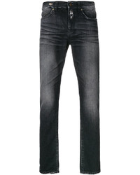 schwarze Jeans mit Destroyed-Effekten von Saint Laurent