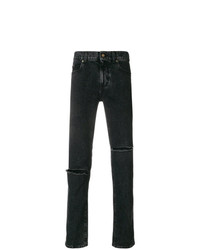 schwarze Jeans mit Destroyed-Effekten von Saint Laurent