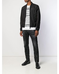 schwarze Jeans mit Destroyed-Effekten von DSQUARED2