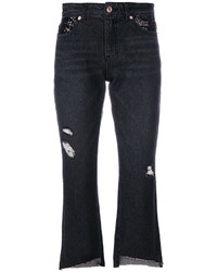 schwarze Jeans mit Destroyed-Effekten von Sjyp