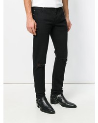 schwarze Jeans mit Destroyed-Effekten von Balmain