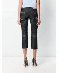 schwarze Jeans mit Destroyed-Effekten von Dsquared2