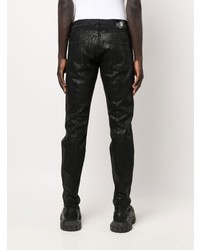 schwarze Jeans mit Destroyed-Effekten von Roberto Cavalli