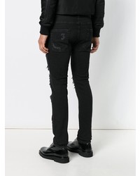 schwarze Jeans mit Destroyed-Effekten von Philipp Plein