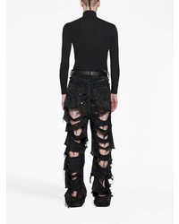 schwarze Jeans mit Destroyed-Effekten von Balenciaga