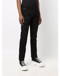 schwarze Jeans mit Destroyed-Effekten von Philipp Plein