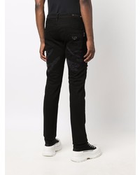 schwarze Jeans mit Destroyed-Effekten von Philipp Plein