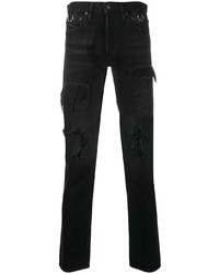 schwarze Jeans mit Destroyed-Effekten von Takahiromiyashita The Soloist