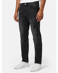 schwarze Jeans mit Destroyed-Effekten von Tazzio
