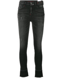 schwarze Jeans mit Destroyed-Effekten von Twin-Set