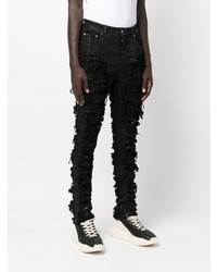 schwarze Jeans mit Destroyed-Effekten von Rick Owens DRKSHDW