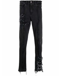 schwarze Jeans mit Destroyed-Effekten von VAL KRISTOPHE