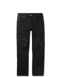 schwarze Jeans mit Destroyed-Effekten von Vetements