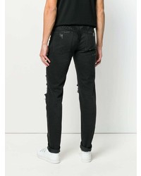 schwarze Jeans mit Destroyed-Effekten von Marcelo Burlon County of Milan