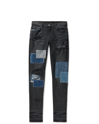 schwarze Jeans mit Flicken von Amiri